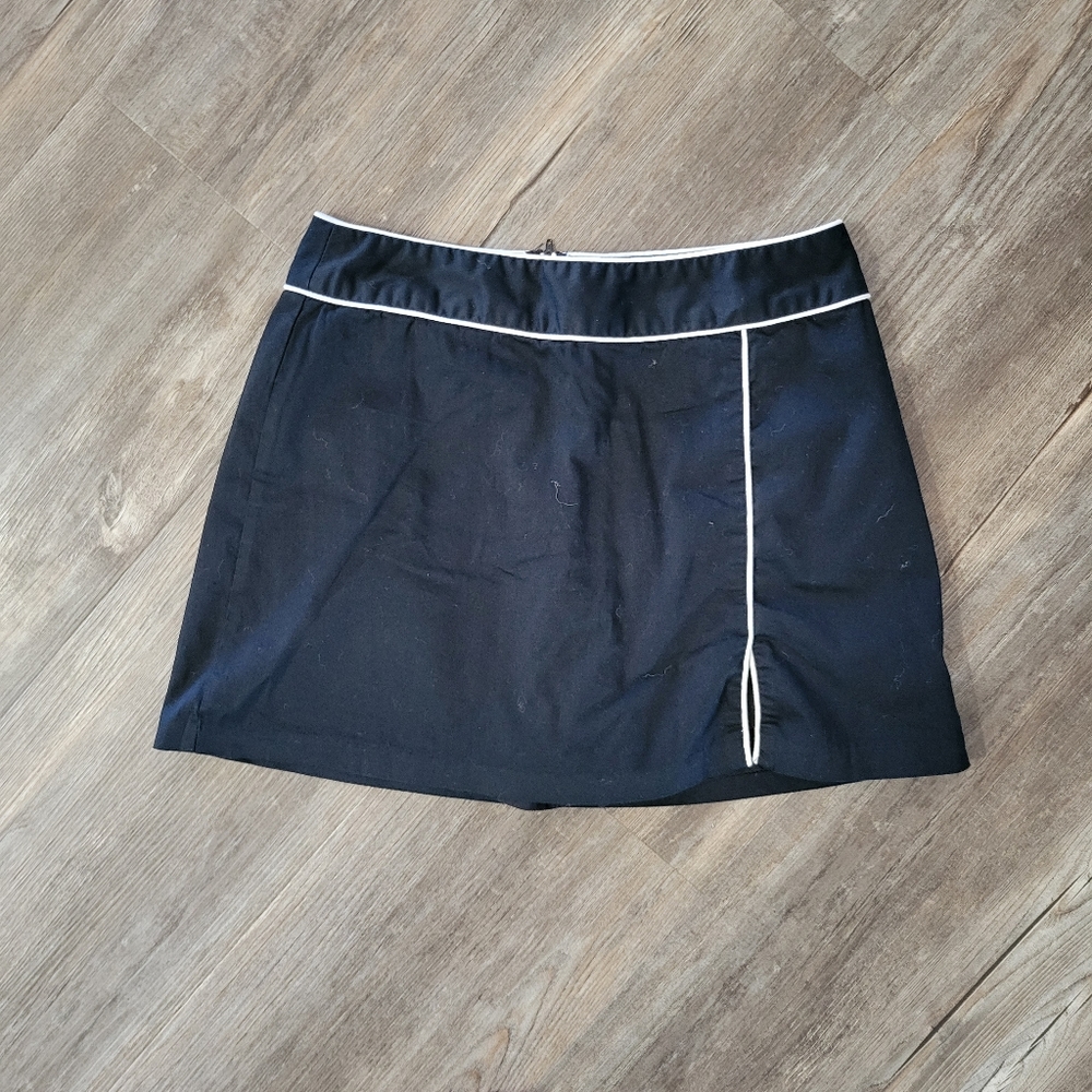 Vintage Y2K Black White Stripe Mini Skirt Skort Size Medium